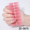 Gradient pink nail wraps 16 tips ombre press on nails simple style daily manicure stickers - Pink Gradient Style (ZE-0675) / Press-on Nails and Nail File