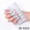 Zilveren glitter nagelwraps met verloop volledige dekking zelfklevende nagelstickers - ZE-0323 Zilveren Verloop (ZE-0323)