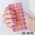 Gradient nail wraps pink purple manicure stickers 16 tips nail art decorations - Pink Purple Gradient Style (ZE-0676) / Press-on Nails and Nail File