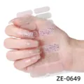 Strisce di smalto per unghie glitterate adesivi gel variante ZE-0649 per bella manicure. - Stile ZE-0649 / Unghie finte e lima per unghie