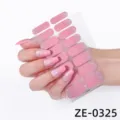 Roze verloop glitter nagelstickers volledige dekking 16 tips manicure decals - ZE-0325 Roze Glitter (ZE-0325)