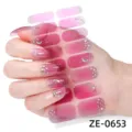 Coperture per unghie glitterate rosa sfumato adesivo stella luna 3D nail art bellezza - Stile ZE-0653 / Unghie finte e lima per unghie