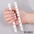 Envolturas de uñas de cereza francesa 20 puntas doble fila pegatinas de uñas variante SKU - Estilo de Patrón de Cereza (ZS-0031) / Uñas postizas y lima de uñas