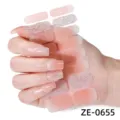 Adesivi per unghie glitterati rosa sfumato 3D lucidi per nail art fai da te semplice - Stile ZE-0655 / Unghie finte e lima per unghie