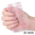 Adesivi per unghie 3D con farfalla glitter rosa variante per manicure alla moda. - Stile ZE-0658 / Unghie finte e lima per unghie