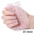 3D glitter floreale adesivi per unghie rosa marmo smalto wraps per nail art da donna - Stile ZE-0660 / Unghie finte e lima per unghie