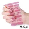 Adesivi per unghie rosa sfumato con glitter argento, pellicola manicure 3D. - Stile ZE-0661 / Unghie finte e lima per unghie