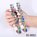 French rainbow gradient nail polish wraps 20 tips double row adhesive full cover stickers - Rainbow Stripe Style (ZS-0052) / Press-on Nails and Nail File