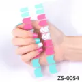 French style nail wraps double row pink blue graffiti adhesive full cover nail stickers - Graffiti Pattern Style (ZS-0054) / Press-on Nails and Nail File