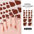 Adesivi per unghie dei piedi marroni nude estivi con design sfumato glitterato, fogli professionali. - ZF-0313 / Unghie finte e lima per unghie