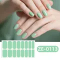 Strisce di smalto per unghie verde solido adesivi impermeabili per nail art set - ZE-0113