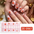 Adesivi per unghie foglia d'acero autunnale 3D glitter decorazioni per la manicure - ZE-0961