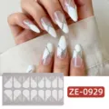 Cross glitter white nail wrap stickers, 16 tips full cover gel nail strips for women art. - ZE-0929 / Press-on Nails and Nail File