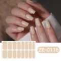 Vista di dettaglio di adesivi per unghie monocolore minimalisti, adesivi impermeabili per nail. - ZE-0116