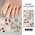 Nuovi adesivi per unghie dei piedi estivi con pois geometrici astratti e linee dorate per ragazze. - ZF-0321 / Unghie finte e lima per unghie