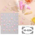 5D embossed tulip nail stickers DIY floral nail art decorations fresh style decals for manicures - 5D-0296 / 85*100mm Blank Sheet
