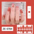Pegatina de Uñas Degradado Rojo Corazón Estrella (ZE-0784) / Uñas postizas y lima de uñas