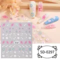 5D embossed nail stickers summer fresh flower cloud DIY nail art decals for women manicures - 5D-0297 / 85*100mm Blank Sheet