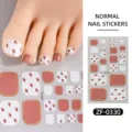 Adesivi per unghie dei piedi a pois estivi carini con dettagli in foglia oro per donne. - ZF-0330 / Unghie finte e lima per unghie