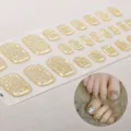 Adesivi per unghie dei piedi gel UV glitter oro semi-polimerizzati pedicure lucida donna - BSJ-0064