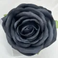 Schwarze künstliche Seidenrosenblüte Kopf Variante für Blumenarrangements und Deko. - Schwarz