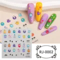 3D soft rubber nail art stickers, cute cartoon monster and planet designs for DIY manicure. - RJ-0002