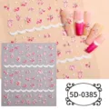 5D embossed cherry bow nail sticker detail view, cute pink DIY manicure charm decal for art designs. - 5D-0385 / 85*100mm Blank Sheet