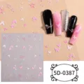 5D relief nail art stickers with cute butterfly and star designs for DIY manicure decor. - 5D-0387 / 85*100mm Blank Sheet