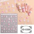 Detail view of 5D embossed cat and bow nail stickers, showcasing exquisite nail art decoration. - 5D-0388 / 85*100mm Blank Sheet