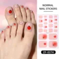 Cute tomato and white star toe nail stickers pink nail polish wraps for sweet girls. - Tomato Star Style(ZF-0374)