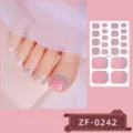 Detailed view of pink glitter gradient toe nail stickers, perfect for charming pedicure art. - Pink Gradient Glitter Style (ZF-0242)