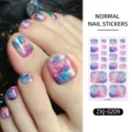 Normal nail stickers with flash starry sky aurora design for stylish toe decoration. - Starry Aurora Style (ZXJ-0209) / Press-on Nails and Nail File