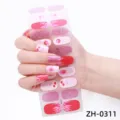 22 Punte Rosa Glitter Adesivi Unghie Ciliegia Fiamma Gel Unghie Manicure Decalcomanie - Stile Fiamma Ciliegia (ZH-0311)