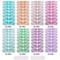 Set di adesivi per unghie occhi di gatto glitterati, decalcomanie per nail art sfumate. - 8 Stili Occhio di Gatto (ZE-0896-0903) / Unghie finte nude + due lime per unghie