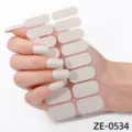 Stile francese minimalista wrap per unghie 16 punte adesivi per nail art design elegante - ZE-0534