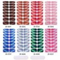 Set di smalti per unghie cat eye adesivi nail art glitterati diagonali variante. - 8 stili occhio di gatto - Set 1 / Unghie finte nude + due lime per unghie