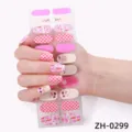 Wrap per unghie a quadretti rosa design floreale carino adesivi per manicure - Stile Rosa a Scacchiera (ZH-0299)
