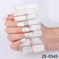 Marble French nail wraps with gold foil and glitter, 16 tips sticker for easy manicure. - French Marble Glitter (ZE-0543) / 16 Sheets (Naked Sheet And Nail File)