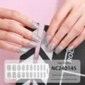 Stickers per unghie in gel UV semi-polimerizzati Wrap glitterati per manicure fai da te - Stile Glitter (NC240145)