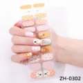 Strisce di smalto per unghie in gel da 22 pezzi con simpatico fantasma e motivo a quadretti rosa. - Stile Fantasma a Scacchiera (ZH-0302)