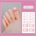 Gradient pink glitter toe nail wraps sticker set waterproof pedicure foot art detail - Pink White Gradient Glitter (ZF-0301) / Press-on Nails and Nail File