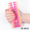 Set de pegatinas de uñas de gel rosa amarillo degradado para una manicura fácil - Estilo Degradado Rosa Amarillo (ZS-0016) / Uñas postizas y lima de uñas