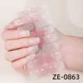 Pegatinas de uñas de estrella luna degradado rosa 3d brillo lamina plateada hoja - Pegatinas de Nail Art de Cielo Estrellado (ZE-0863) / Uñas postizas y lima de uñas