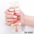 Adesivi per unghie con motivi di frutta smalto semi-durcito set manicure alla moda. - Stile A Righe Arancione (ZH-0307)