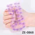 Strisce per smalto unghie cielo stellato glitterato 3D, foglio adesivo manicure luna e stella viola. - Adesivi per Nail Art Cielo Stellato (ZE-0868) / Unghie finte e lima per unghie