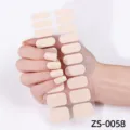 Solid nude adhesive nail wraps minimalist style DIY manicure stickers for women elegant - Solid Nude Style (ZS-0058) / Press-on Nails and Nail File