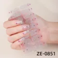 Tiras de uñas con purpurina plateada y estrellas moradas, pegatinas de uñas 3D brillantes y bonitas. - Estilo Estrella de Purpurina Plateada (ZE-0851) / 16 Hojas (Hoja Desnuda Y Lima De Uñas)