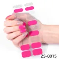 Solid color and glitter gradient nail polish wraps, stylish adhesive nail art stickers. - Bright Pink Gradient Style (ZS-0015) / Press-on Nails and Nail File