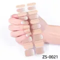 Gradient glitter adhesive nail wraps variant, minimalist 20-finger manicure sticker design. - Solid Gradient Glitter Style (ZS-0021) / Press-on Nails and Nail File
