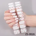 Minimalist white red heart nail polish wraps self-adhesive sticker set for women daily use - White Red Heart Style (ZS-0026) / Press-on Nails and Nail File